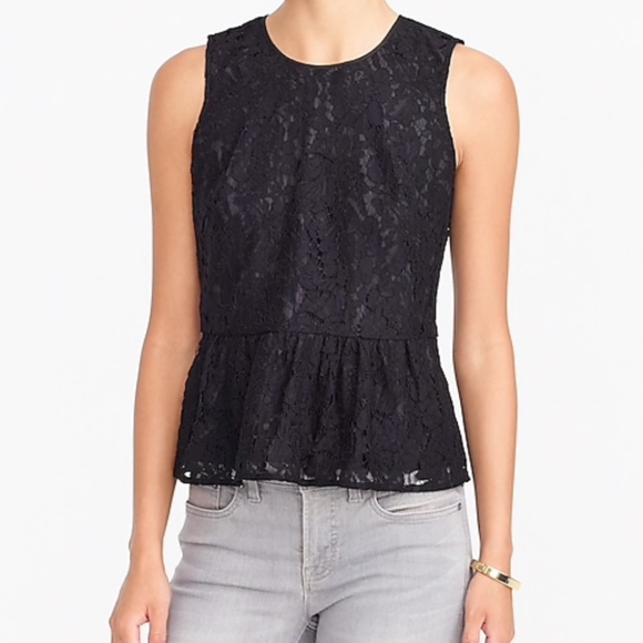 JCrew Floral Lace Peplum Top - Picture 1 of 5